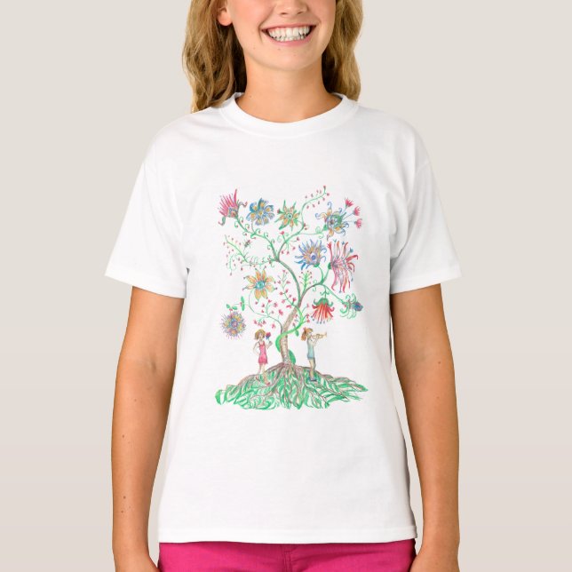 Camiseta Árvore Floral Caprichosa (Frente)