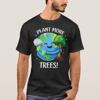 Camiseta Árvore Fofa do Dia da Terra Plante Mais Árvores