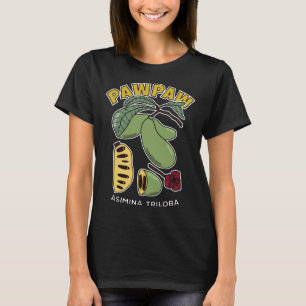 Camiseta Árvore Fruta de Pawpaw Asimina Triloba