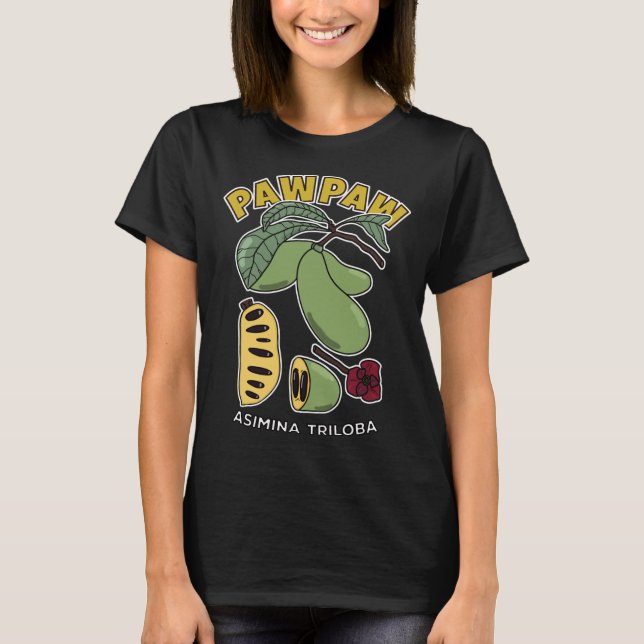Camiseta Árvore Fruta de Pawpaw Asimina Triloba (Frente)