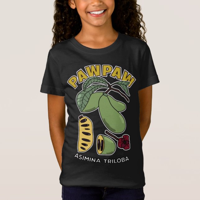 Camiseta Árvore Fruta de Pawpaw Asimina Triloba (Frente)