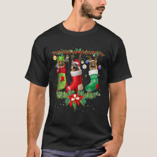 Camiseta Árvore german shepherd de Natal Light Xmas Sa