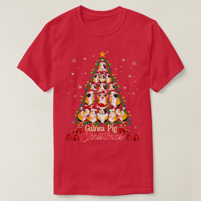 Camiseta Árvore Guiné Pig Natal Guiné Pig Natal Pig Natal (Frente do Design)