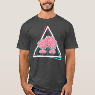 Camiseta Árvore japonesa Flor Sakura Árvore Vaporwave Cherr