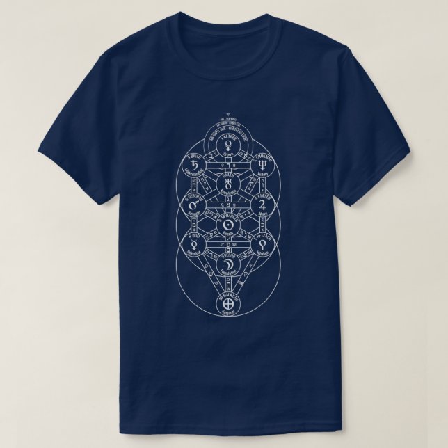 Camiseta Árvore Kabbalística Da Vida (Frente do Design)