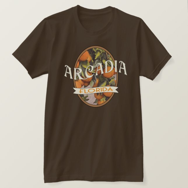 Camiseta Árvore laranja do estilo de colheita da Flórida Ar (Frente do Design)