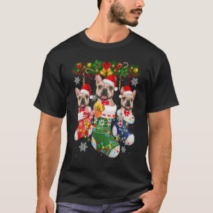 Camiseta Árvore Meias de Natal do Buldogue Francês - San Xm