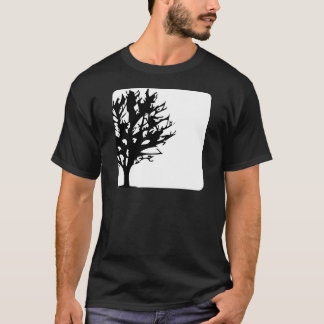 Camiseta árvore na caixa branca/preto