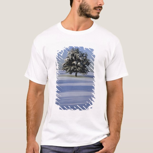 Camiseta Árvore na paisagem coberto de neve (Frente)