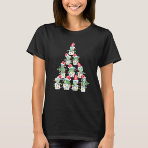 Camiseta Árvore Natal Do Cactus Xmas Luzes Sucultas Cactus
