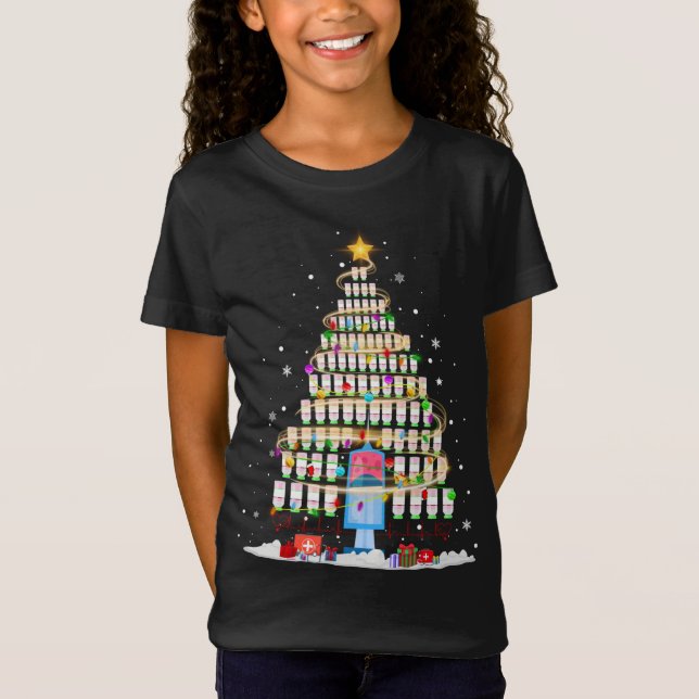 Camiseta Árvore Natal Ferramentas Médicas Enfermeiras Engra (Frente)
