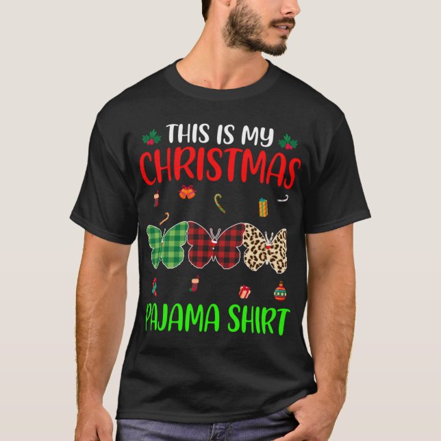 Camiseta Árvore Natal Pajama Borboleta Sobrevoada Animais X (Frente)
