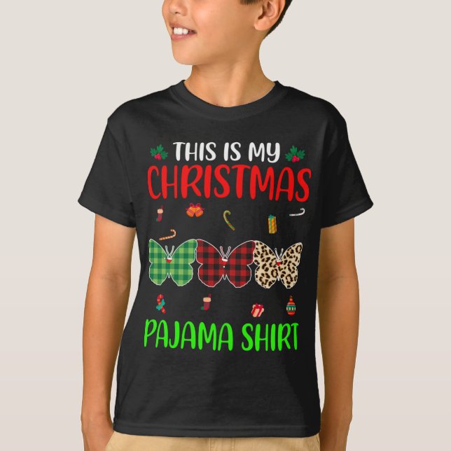 Camiseta Árvore Natal Pajama Borboleta Sobrevoada Animais X (Frente)
