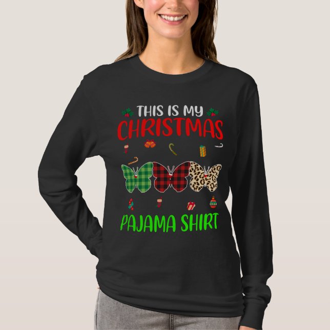 Camiseta Árvore Natal Pajama Borboleta Sobrevoada Animais X (Frente)