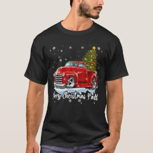 Camiseta Árvore Natal Red Truck Xmas Vintage dá Feliz