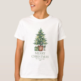 Camiseta Árvore Natal Rustic Watercolor Não Foto