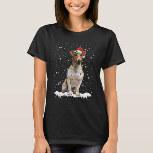 Camiseta Árvore Natal Santa Hat Jack Russell Terrier Cog