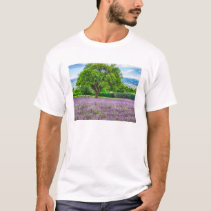 Camiseta Árvore no Campo de Lavanda, França