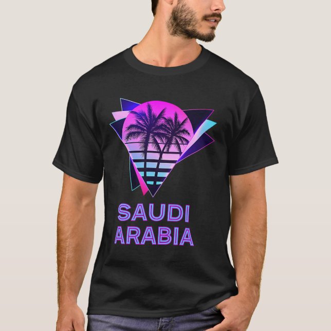 Camiseta Árvore Palm da Arábia Saudita dos anos 80 Retro So (Frente)