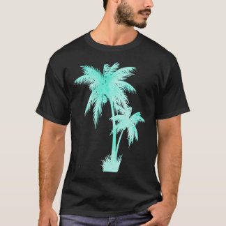 Camiseta Árvore Palm de Cor de Água Verde