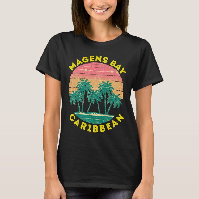 Camiseta Árvore Palm de Souvenir da Baía de Retro Magens (Frente)