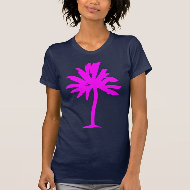 Camiseta Árvore Palm - magenta (Frente)
