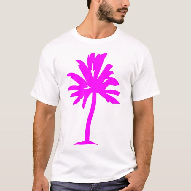 Camiseta Árvore Palm - magenta (Frente)