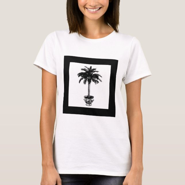Camiseta Árvore Palm - preto e branco (Frente)