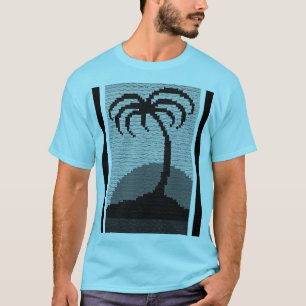 Camiseta Árvore Palm Tree Azul legal Artisan Crochet Impres