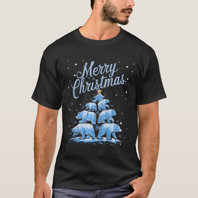 Camiseta Árvore Polar Xmas Ursinha Ursinho Feliz de Natal C (Frente)