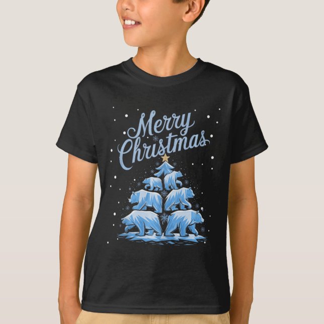 Camiseta Árvore Polar Xmas Ursinha Ursinho Feliz de Natal C (Frente)