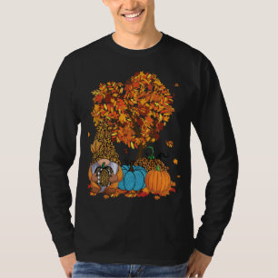 Camiseta Árvore Pumpkin Gnoma Leopardo Cute Folha Outono Do