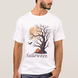 Camiseta Árvore Retorcida de Halloween Assustadora Jack-o'-