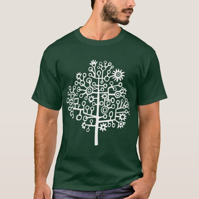 Camiseta Árvore Robô (Tê Escuro) (Frente)