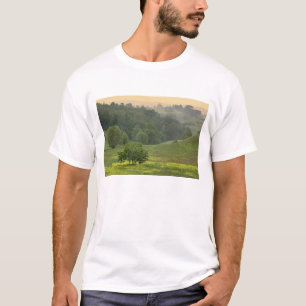 Camiseta Árvore solitária em campo agrícola, Toscana,