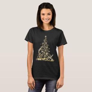 Camiseta Árvore Sparkling do Feliz Natal do ouro