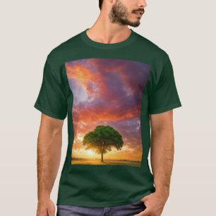 Camiseta "Árvore Sunset — Gráfico de Natureza Ultra-Realist