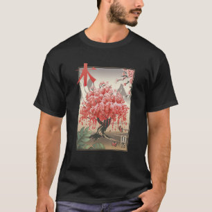 Camiseta Árvore tradicional de flores de cereja japonesa Sa