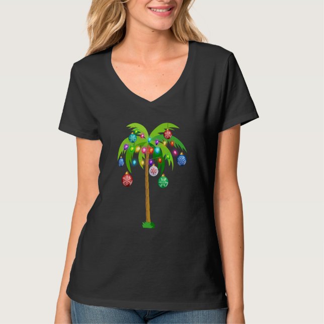 Camiseta Árvore Tropical de Natal do Havaí - Coco L (Frente)