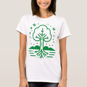 Camiseta Árvore verde-branca