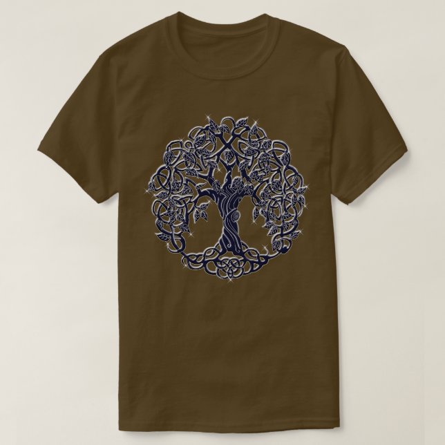 Camiseta Árvore viva azul (Frente do Design)