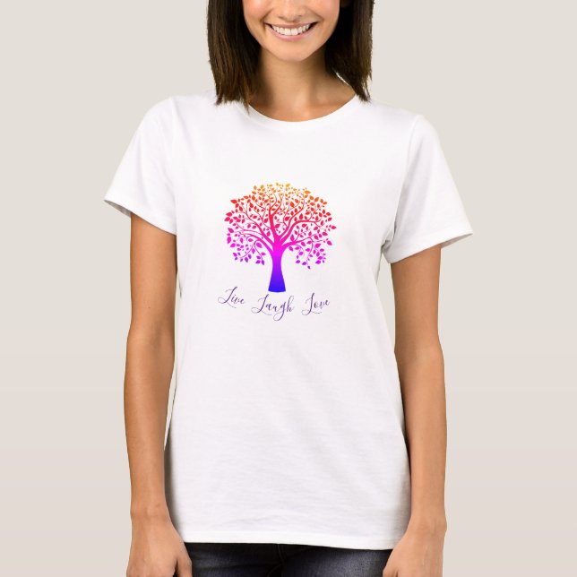 Camiseta árvore viva ri ama (Frente)