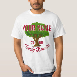Camiseta Árvore vívida reunião de família personalizada