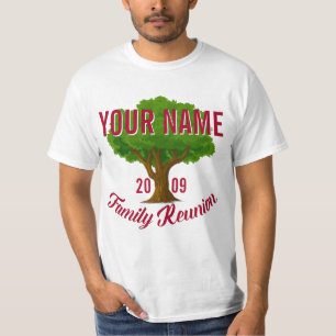 Camiseta Árvore vívida reunião de família personalizada