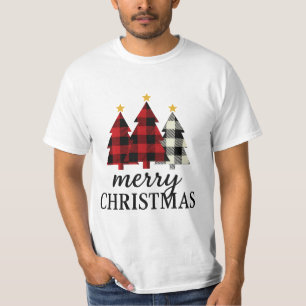 Camiseta Árvore Xadrez Natalina Aconchegante Vintage Sazona
