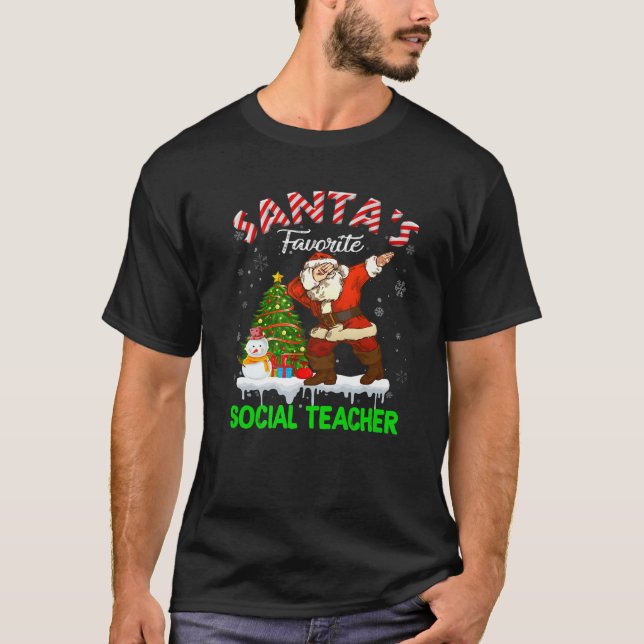 Camiseta Árvore Xmas de Professores Sociais Favoritos de Pa (Frente)