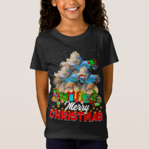 Camiseta Árvore Xmas Luz Natal Peixes Pajama