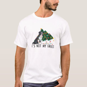 Camiseta Árvore Xmas Não É Minha Fronteira Falsa, Collie Do
