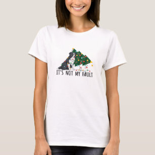 Camiseta Árvore Xmas Não É Minha Fronteira Falsa, Collie Do