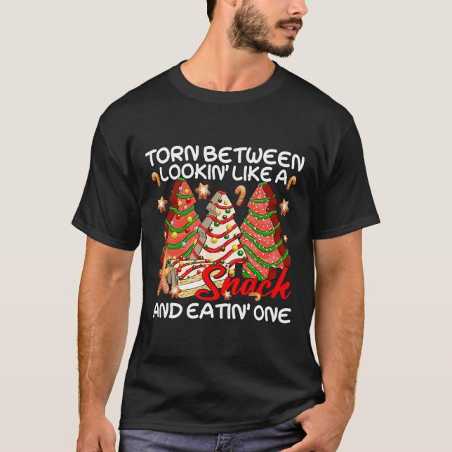 Camiseta Árvore Xmas Torcida Entre Olhar Como Um Bolo De In (Frente)